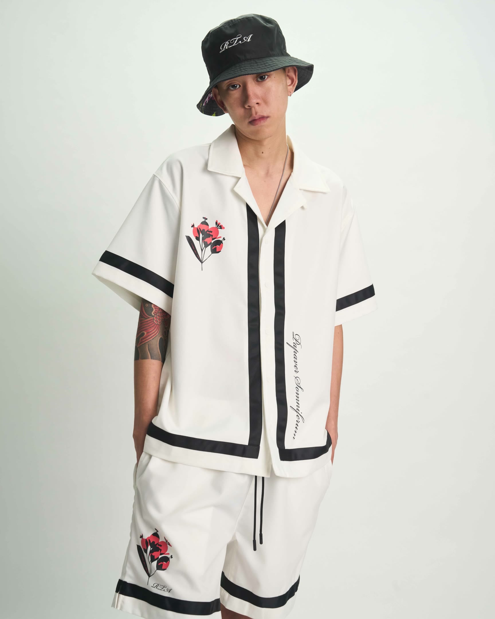 White Nathan Poppy Print Short Sleeve Shirt - Styled Look | RTA