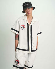 White Nathan Poppy Print Short Sleeve Shirt - Styled Look | RTA