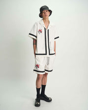 White Poppy Clyde Shorts Styled Look - Front View On Model | RTA