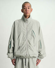 Smoke Grey Nylon Eero Parachute Jacket - On Model Front, Luxury Streetwear | RTA