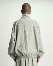Smoke Grey Nylon Eero Parachute Jacket - On Model Back View, Oversized Fit | RTA
