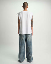 Golden Indigo Distressed Wide Leg Jean - On Model Back View | RTA