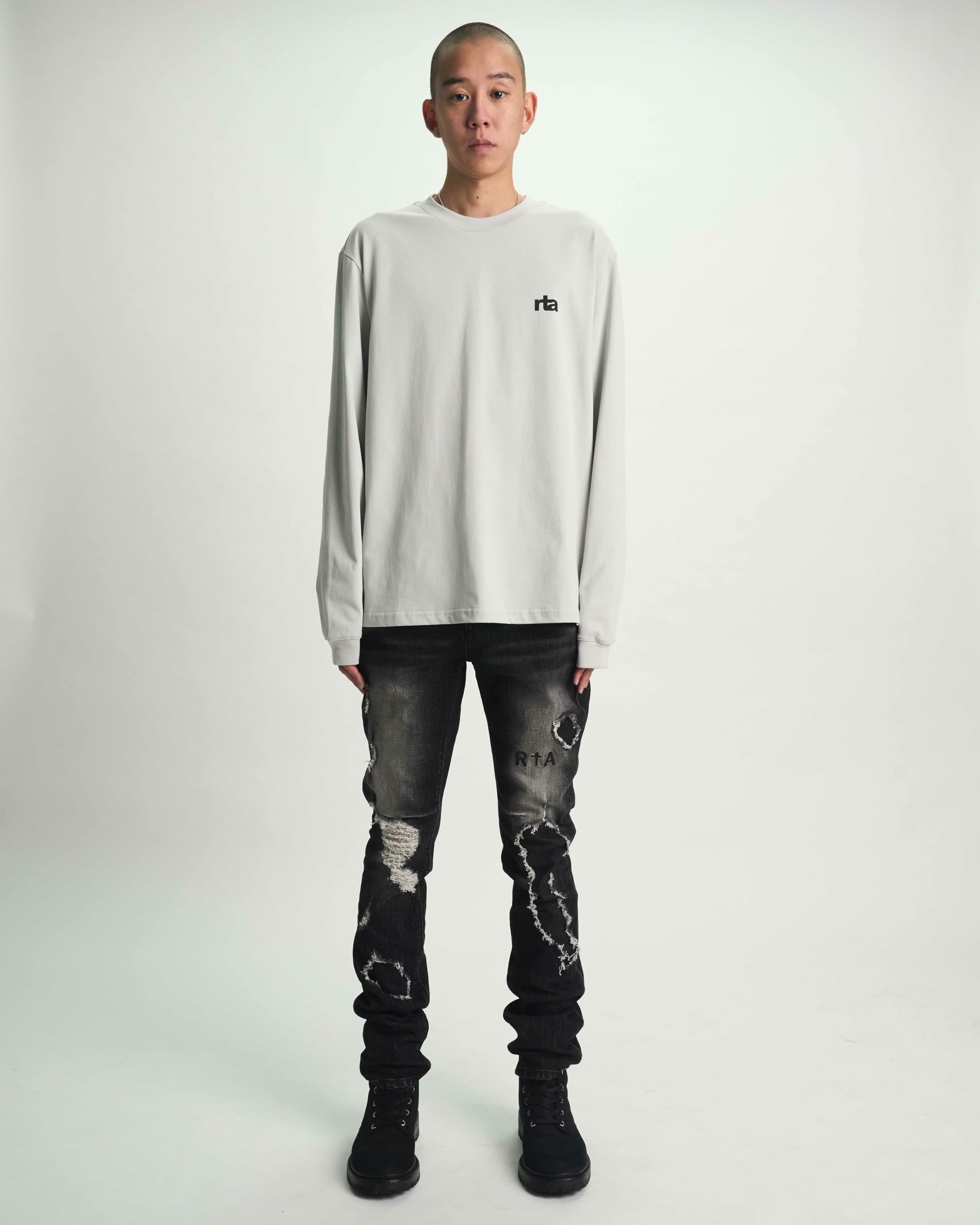 Black Clayton Skinny Jeans - On Model Front | RTA