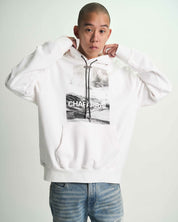 White Cotton Dion Hoodie with Chaparral Graphic - On Model Front View | RTA