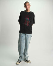 Sky Vein Cotton Carpenter Jeans - Front On Model Styled Look | RTA