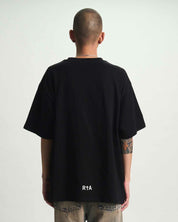 Black Cotton Colin Oversized Tee with RTA Logo - On Model Back View | RTA
