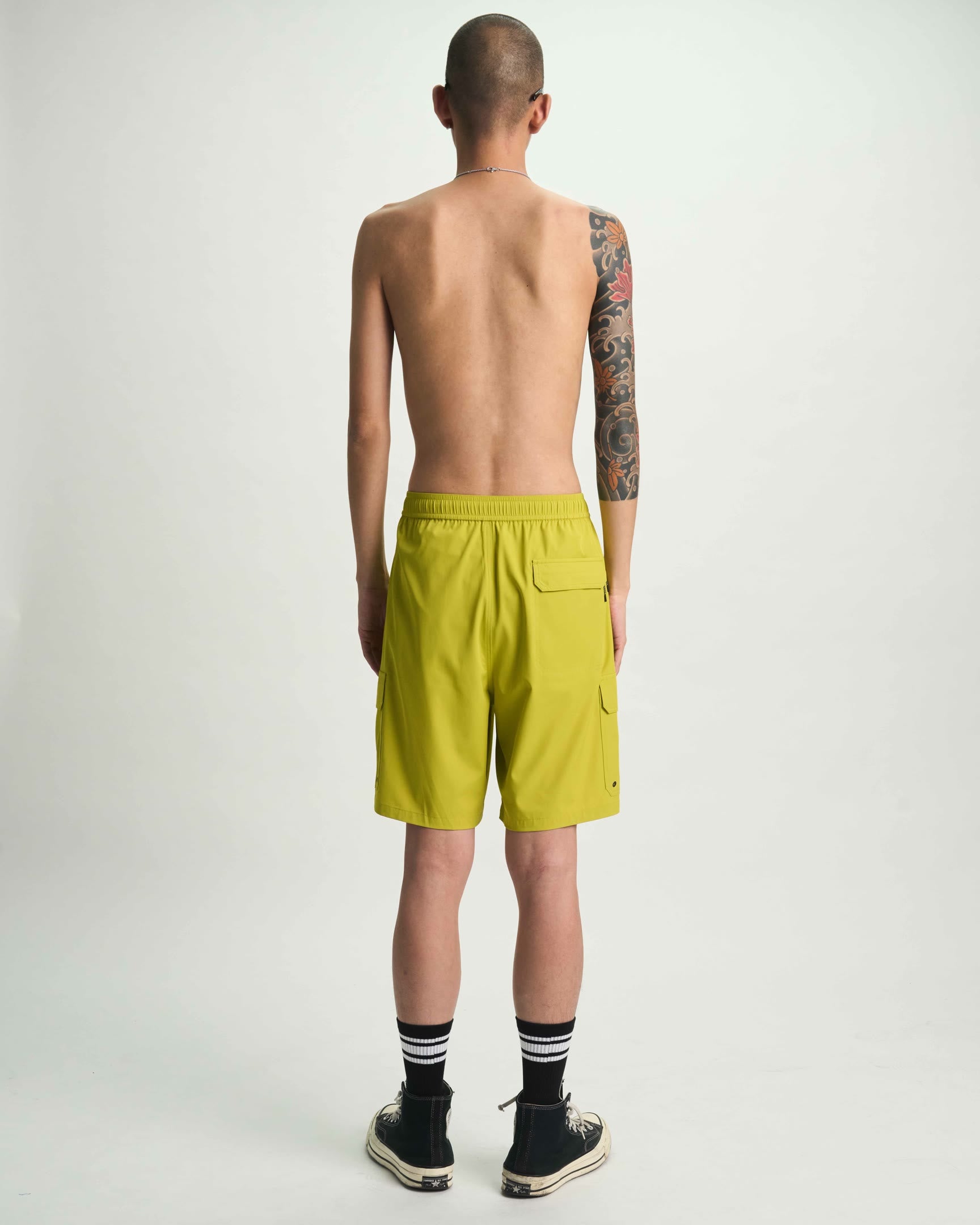 Citron Miguel Swim Trunk with Cargo Pockets - On Model Back | RTA