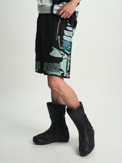 UDO BOXING SHORT | BLACK LIGHT TEAL RACING