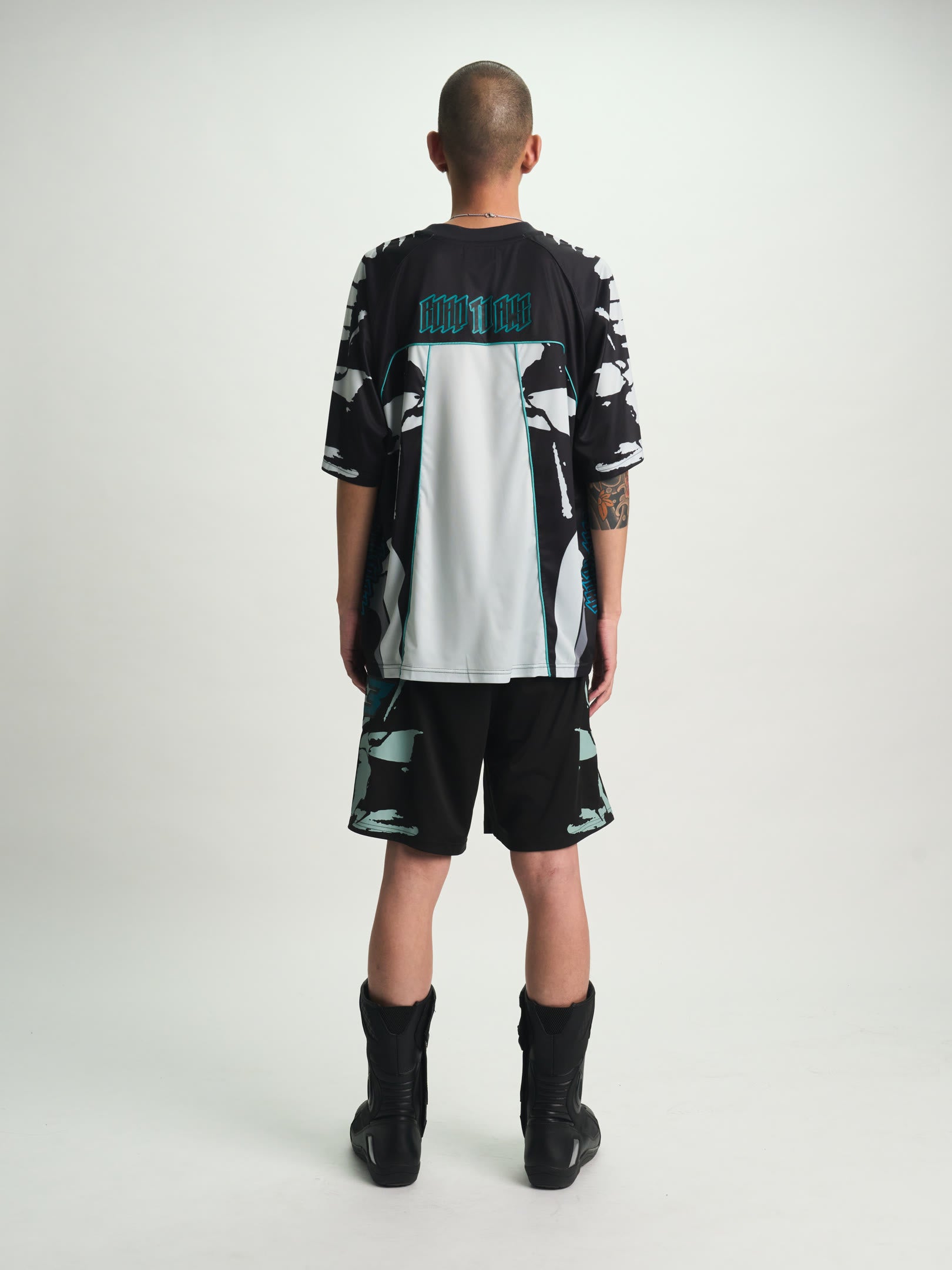 UDO BOXING SHORT | BLACK LIGHT TEAL RACING