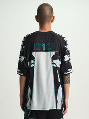 SOREN BIKE SHIRT | BLACK LIGHT TEAL RACING