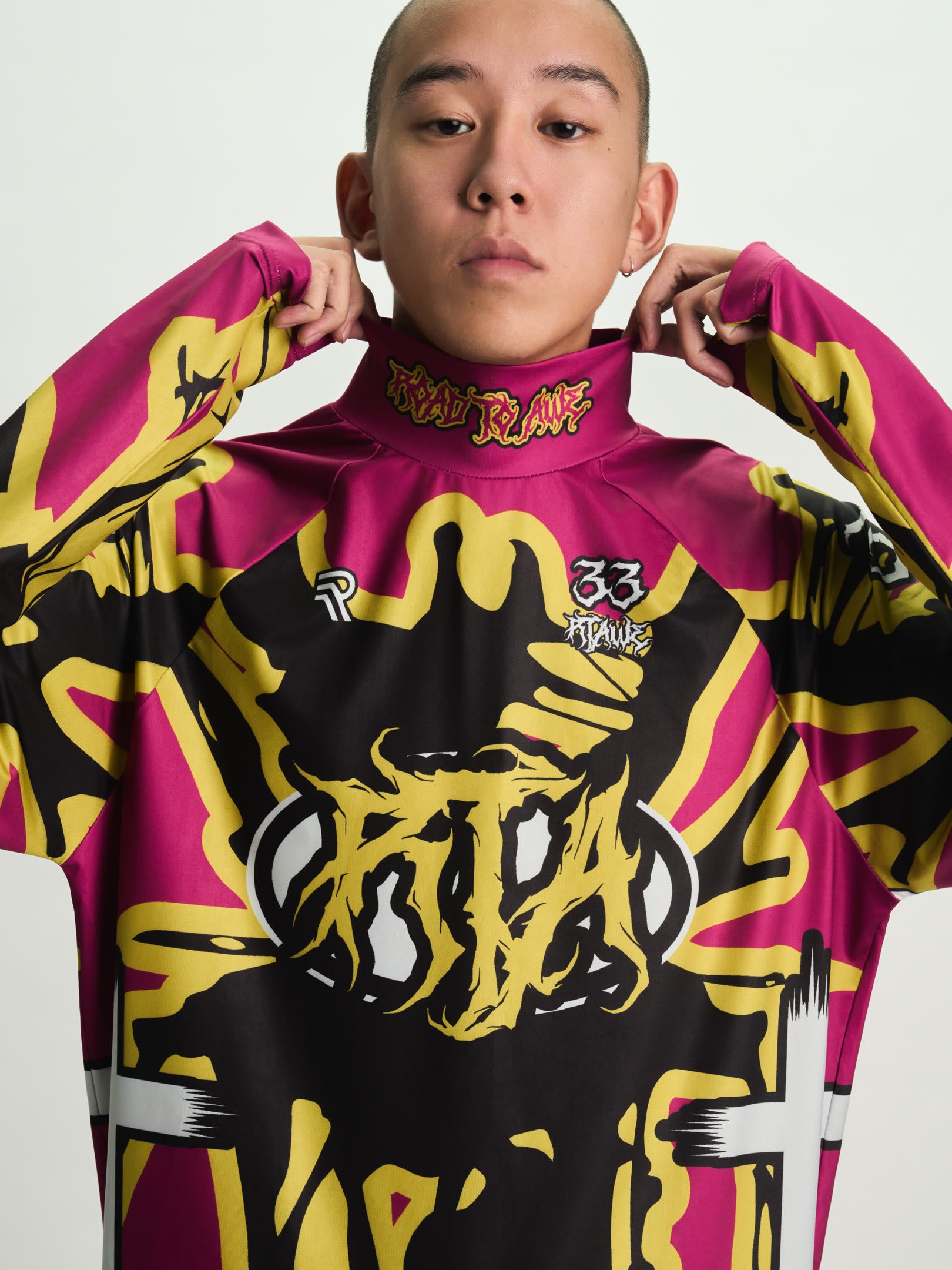 ILIAS MOCK NECK RACING SHIRT | FUCHSIA RACING BEETLE