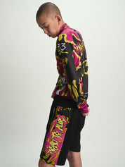 UDO BOXING SHORT | BLACK FUCHSIA BEETLE