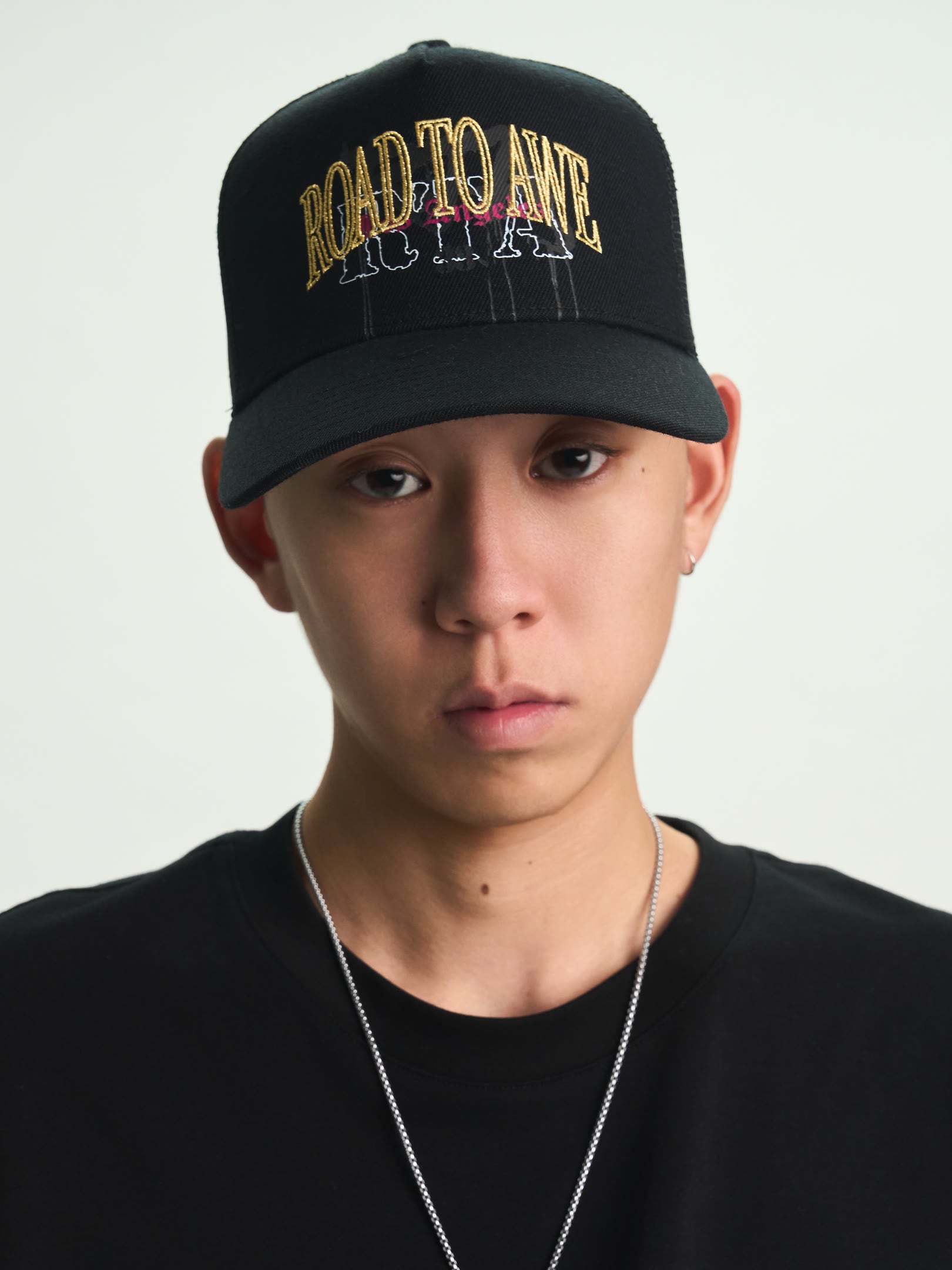 GIDEON TRUCKER HAT | BLACK MIXED LOGO