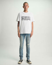 Clayton Golden Indigo Skinny Jeans Styled Look - On Model Front View | RTA