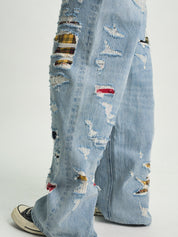 FRANCO WIDE LEG JEAN | FRAYED INDIGO