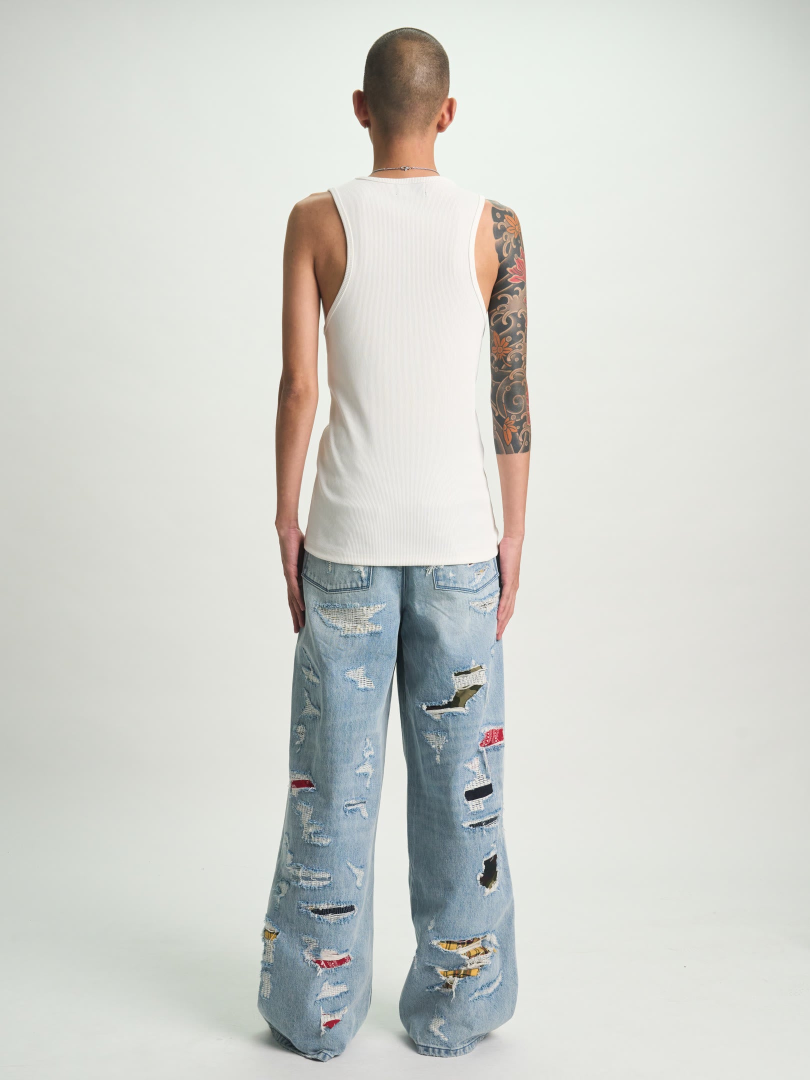 FRANCO WIDE LEG JEAN | FRAYED INDIGO
