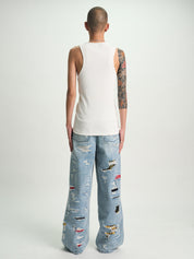 FRANCO WIDE LEG JEAN | FRAYED INDIGO
