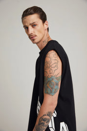 MUSCLE TEE | BLACK COLLEGIATE