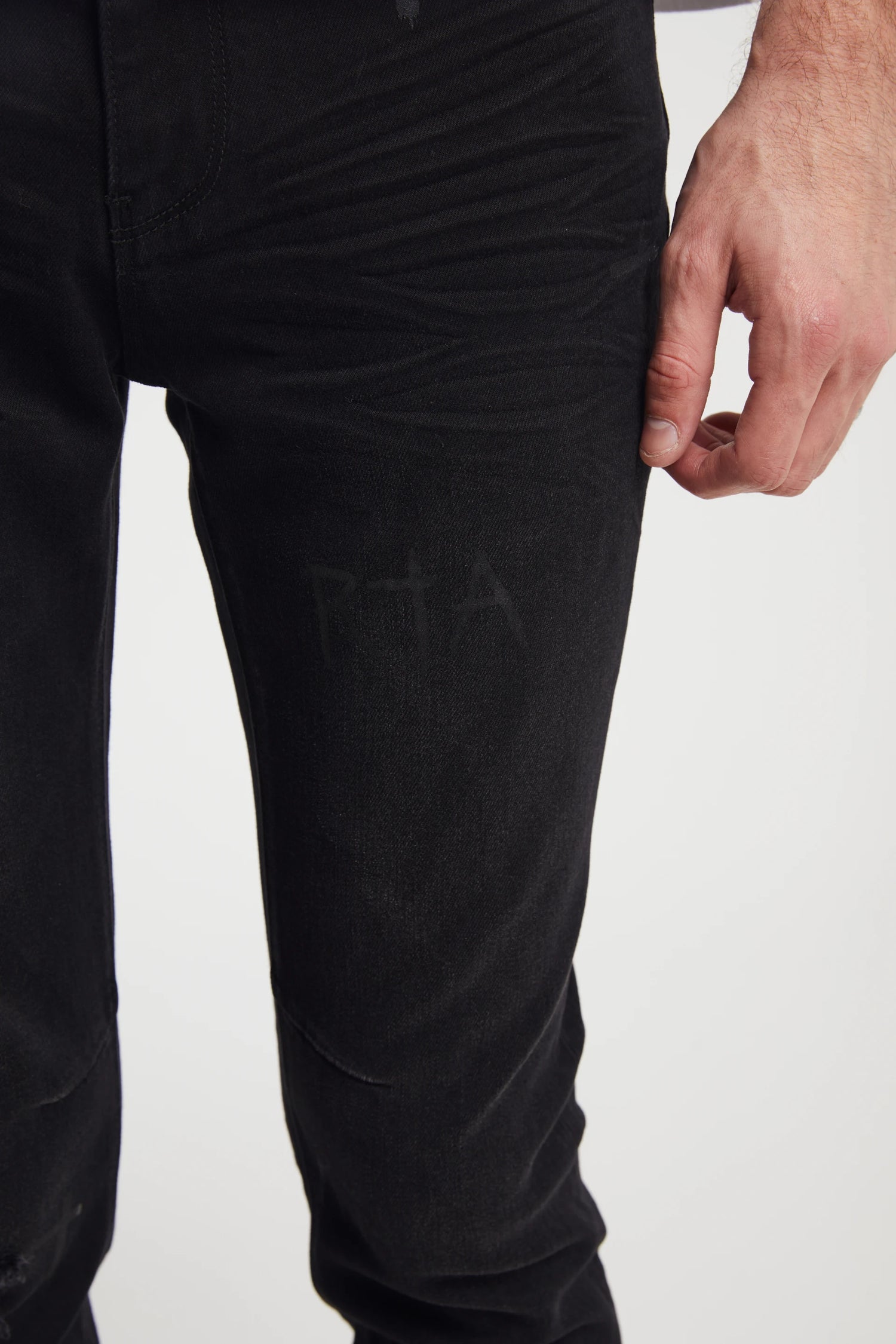 CLAYTON SKINNY JEAN | CHARCOAL CROSSES DISTRESSED