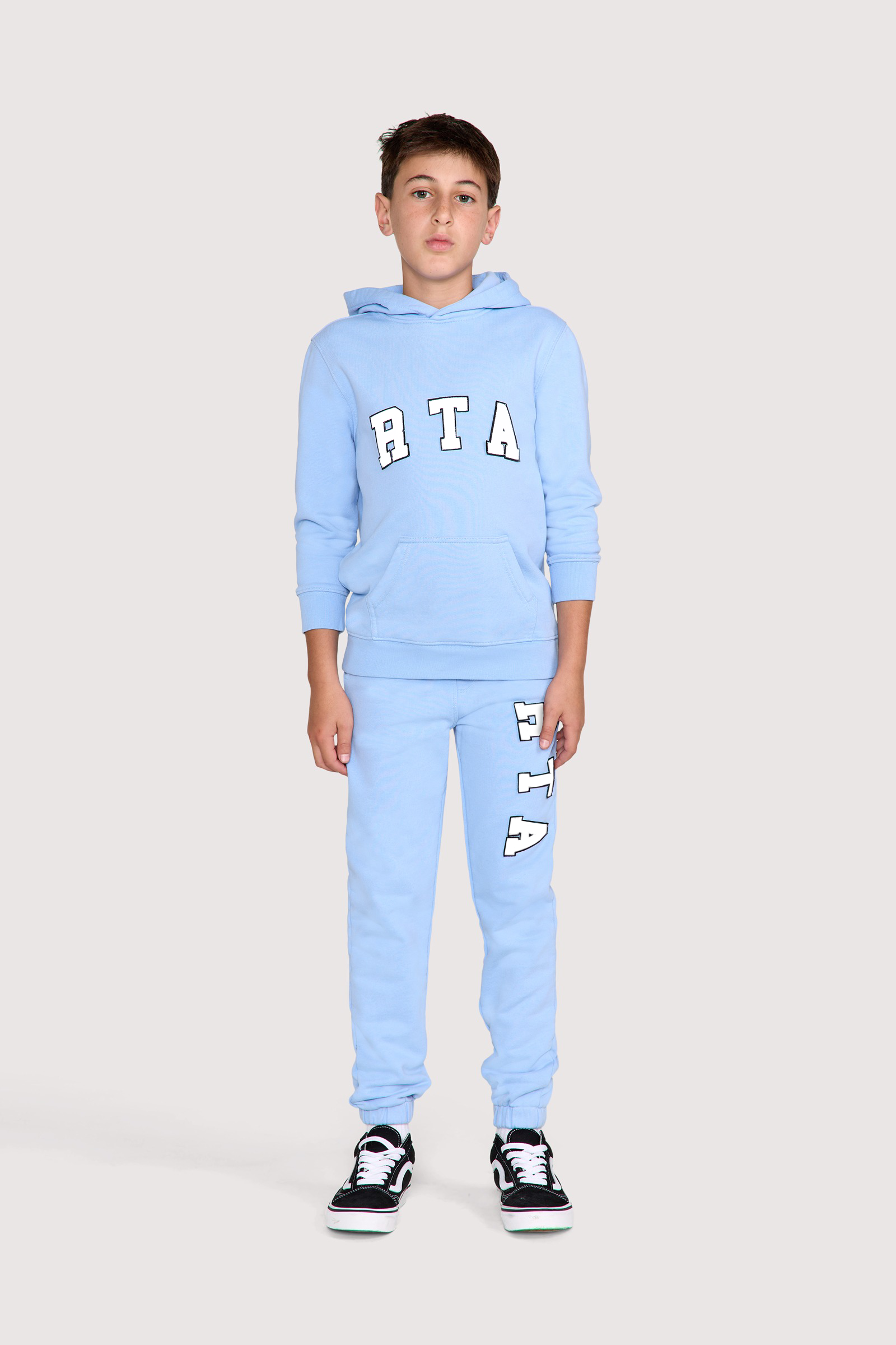 Blue Cotton Kids Ewan Sweatpant Set - Front View Styled Look | RTA