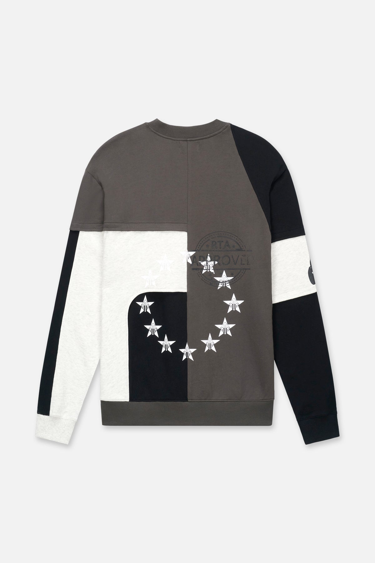 CHARLES SWEATSHIRT | BLACK WHITE GREY PATCHWORK