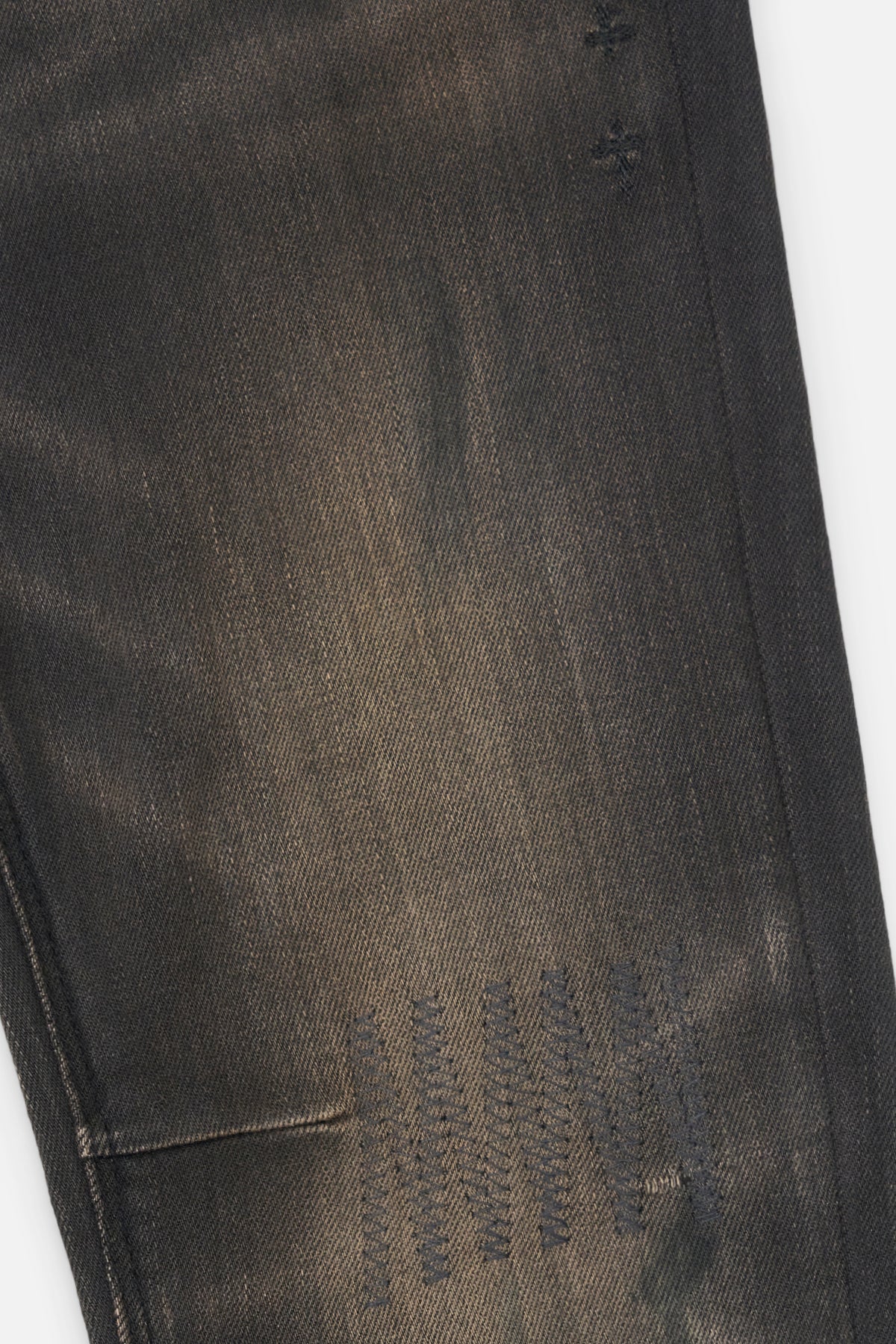 Kids Benson Skinny Jeans Charcoal Ember - Thigh Detail, Intentional Distressing and Stitch Work | RTA