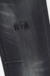 Kids Benson Skinny Jeans Charcoal Dust - RTA Cross Logo Embroidery Detail, faded grey denim | RTA