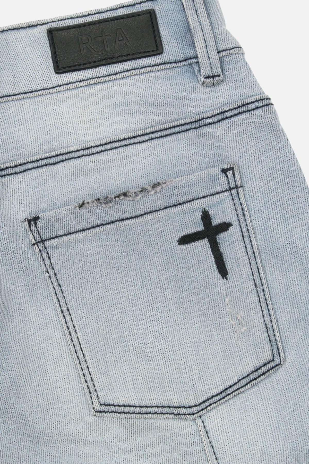 Kids Carlo Skinny Jeans - RTA Leather Patch and Signature Cross Back Pocket Detail | RTA