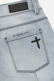 Kids Carlo Skinny Jeans - RTA Leather Patch and Signature Cross Back Pocket Detail | RTA
