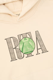 Kids Eden Pullover Hoodie - Front Graphic Close-Up, RTA Logo Pyramid Motif Detail | RTA