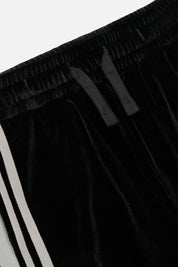 Black Velour Elastic Waistband and Drawcord Detail - Kids Wide Leg Sweatpants | RTA