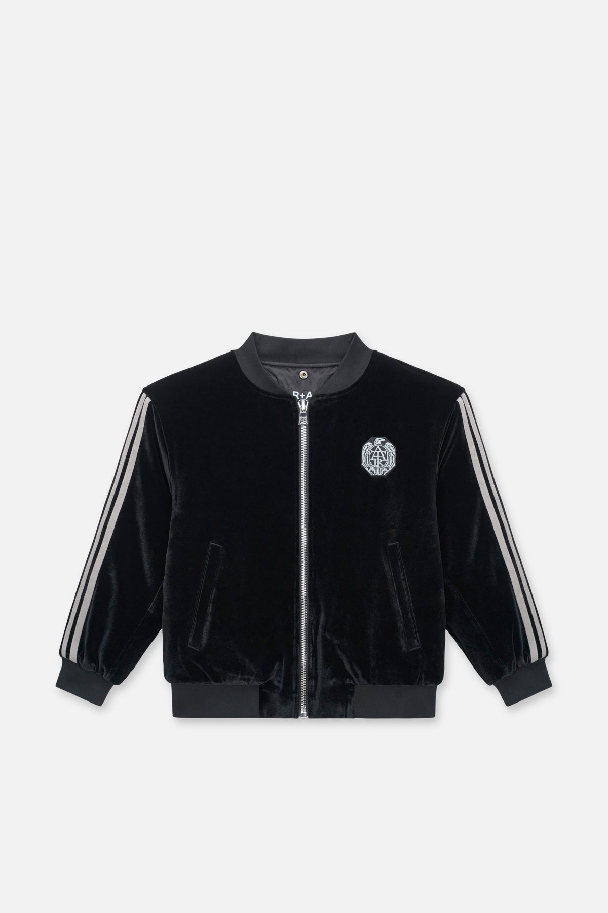 Black Velvet Kids Rian Bomber Jacket Signature Crest - Back View No Hood | RTA