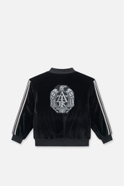 Black Velvet Kids Rian Bomber Back Crest Patch Detail - Back Close-Up | RTA