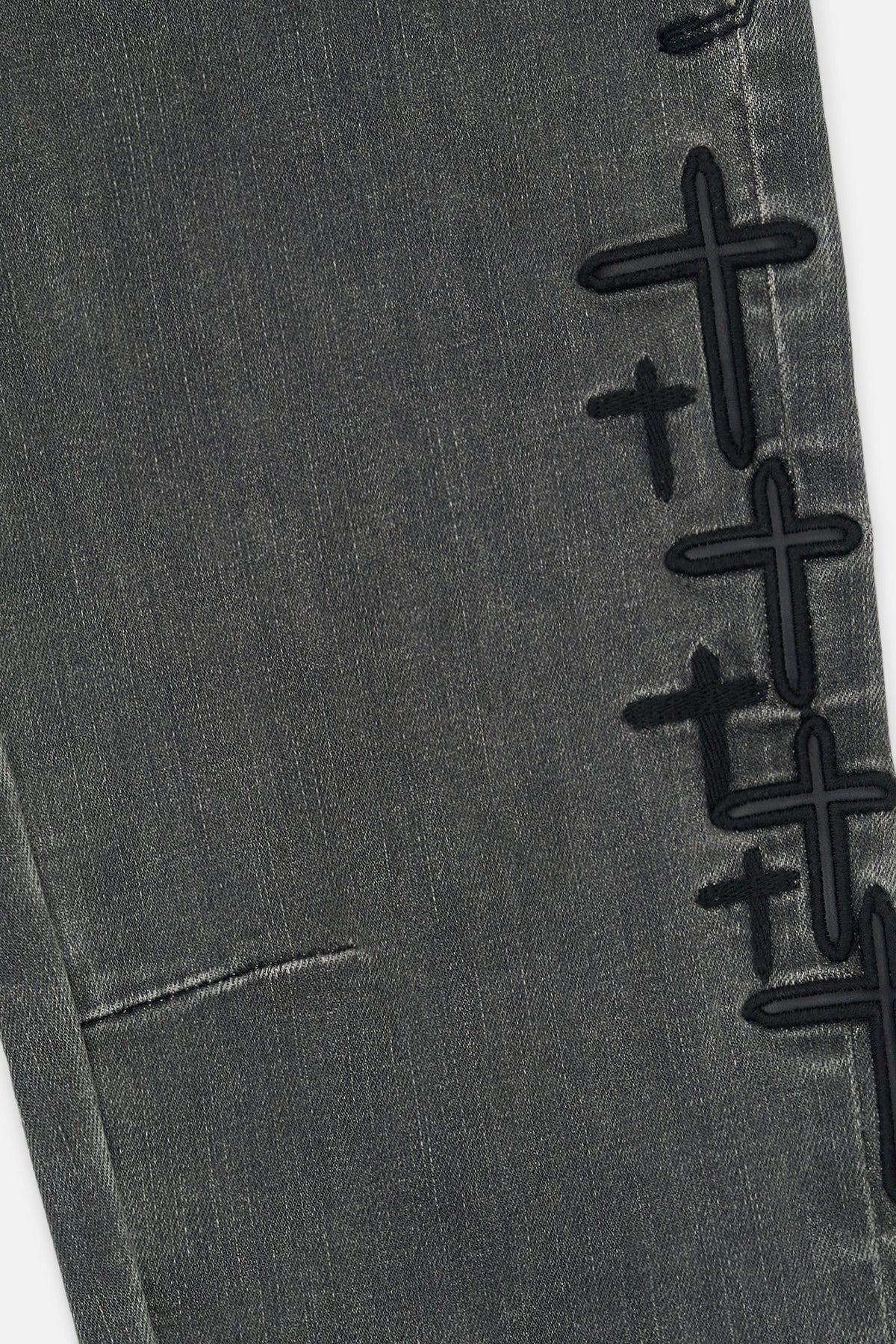 KIDS BENSON SKINNY JEAN | CLOUDED MIST CROSS PATCH