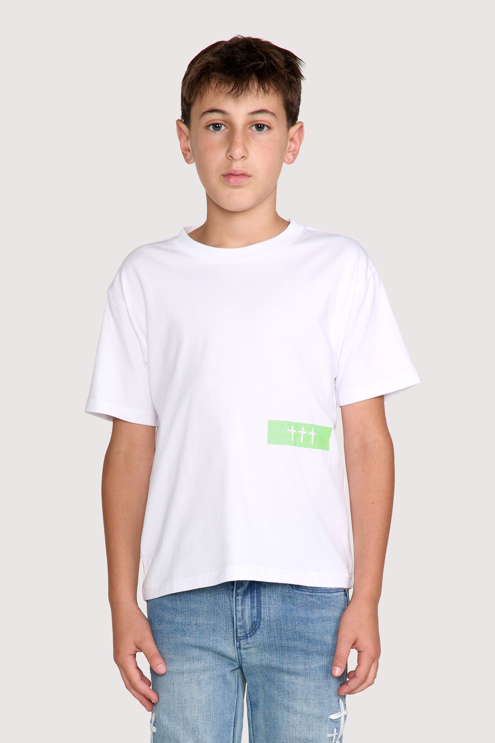 KIDS LAWSON SHORT SLEEVE TEE | WHITE GLITCH RTA