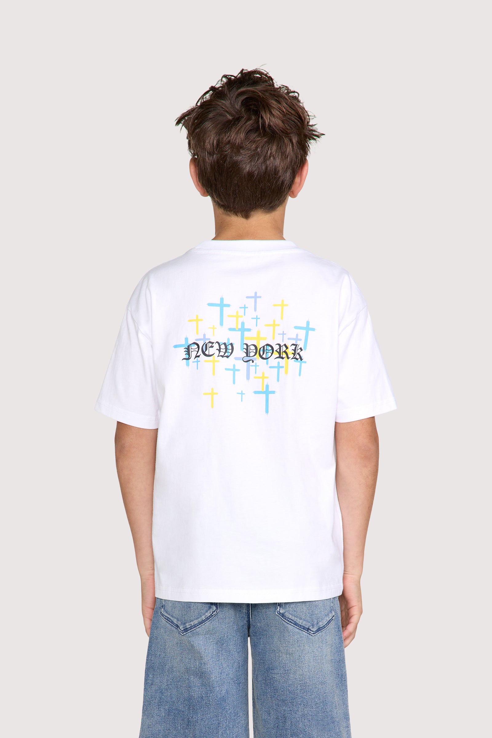 KIDS LAWSON SHORT SLEEVE TEE | WHITE OLD ENGLISH NY