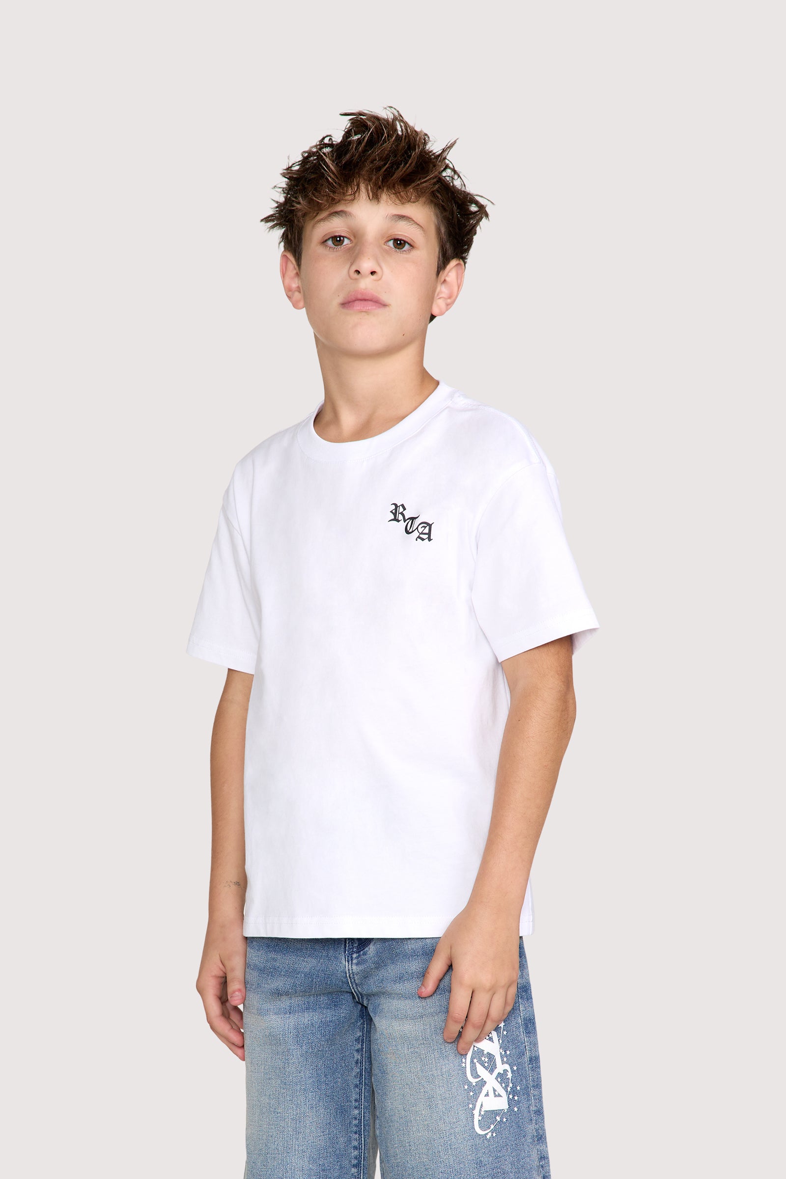 KIDS LAWSON SHORT SLEEVE TEE | WHITE OLD ENGLISH NY