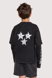KIDS SEAN LAYERED TEE | BLACK SMOKEY RTA