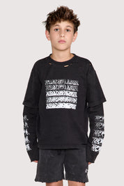 KIDS SEAN LAYERED TEE | BLACK SMOKEY RTA