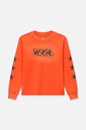 KIDS HOLLIS LONG SLEEVE TEE | ORANGE PLANETARY RTA