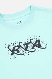 Kids Hollis Long Sleeve Tee RTA Planetary Logo Detail - Close Up View | RTA