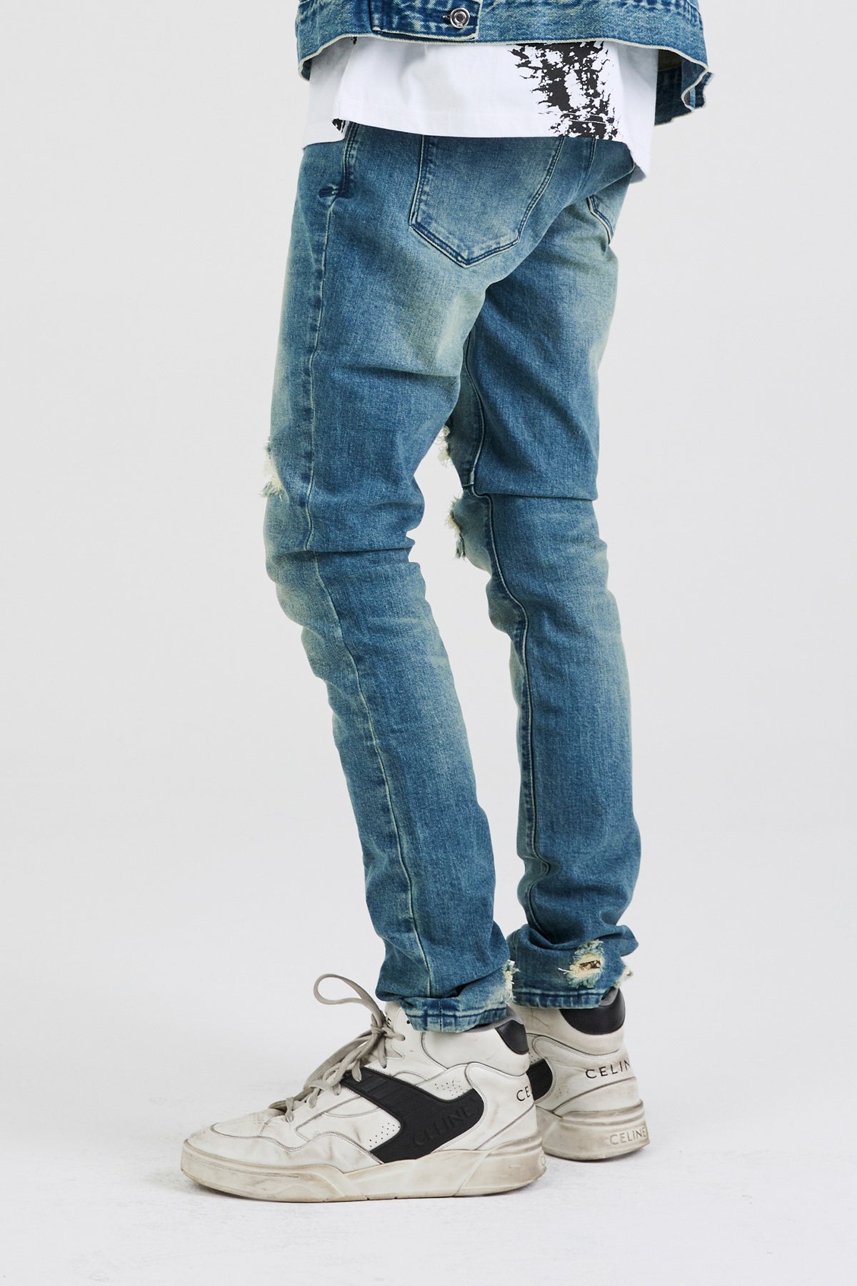 BRYANT SKINNY JEAN | BLUE DISTRESSED SNAKE