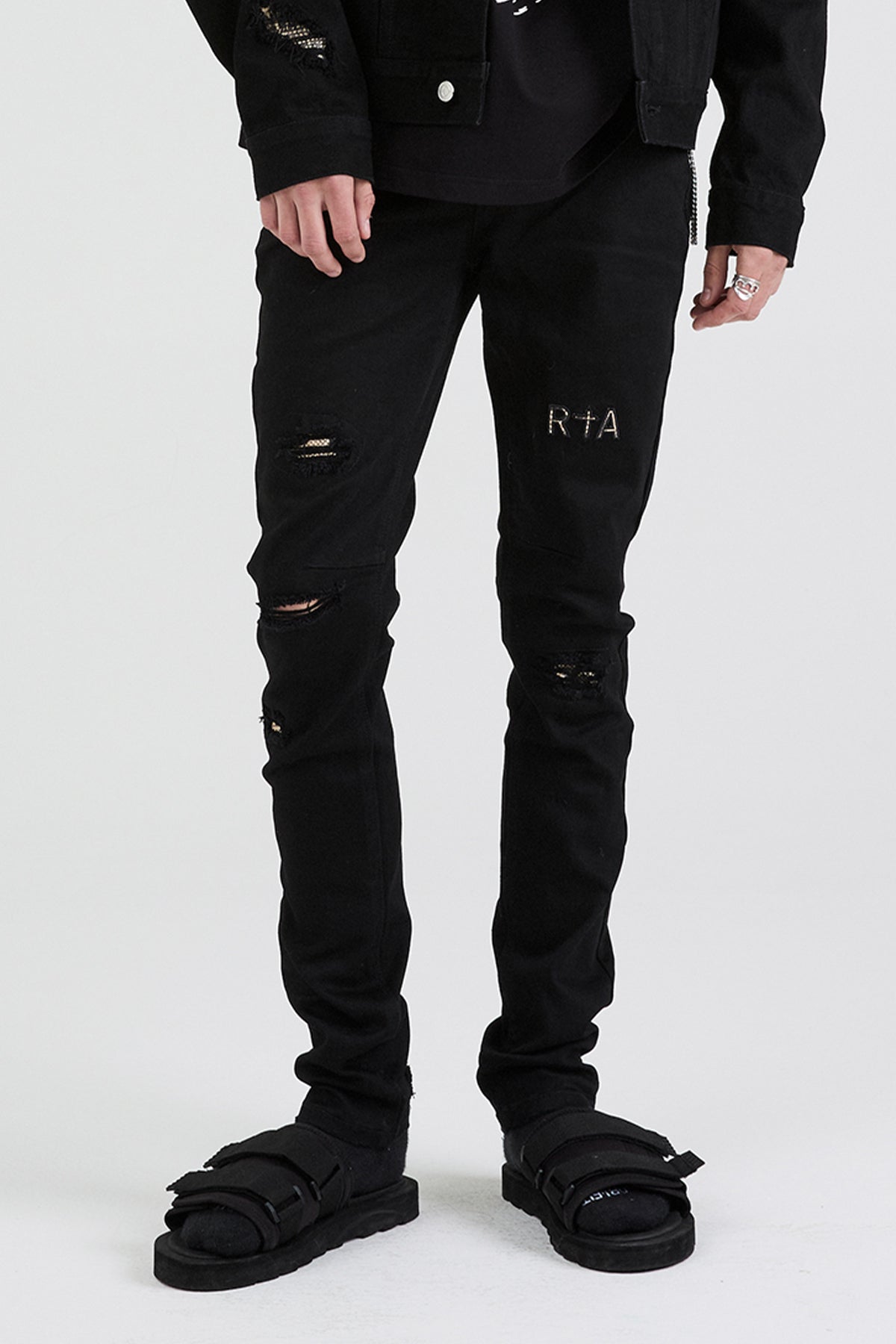 BRYANT SKINNY JEAN | BLACK DISTRESSED SNAKE