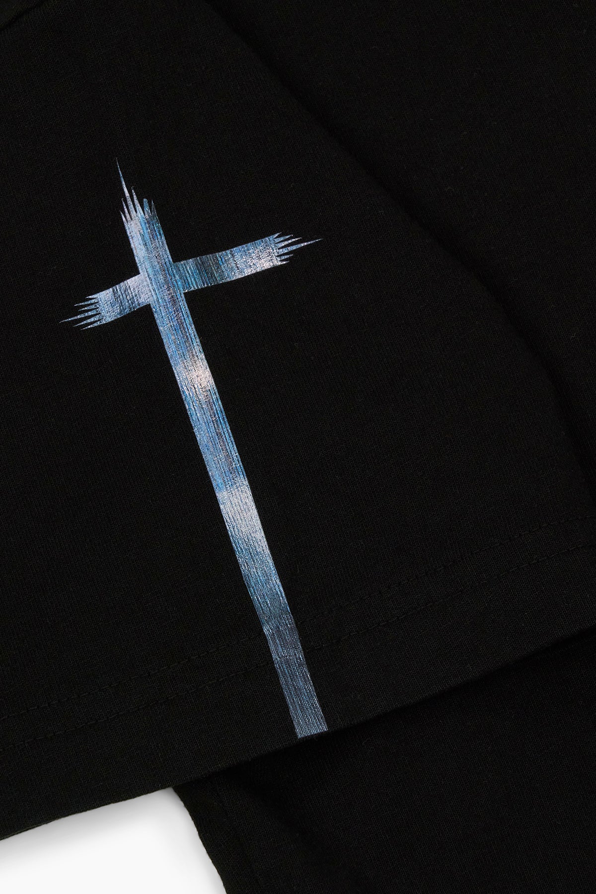 COLT TEE | BLACK METALLIC SLEEVE CROSS