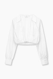 CROPPED POPLIN SHIRT | WHITE