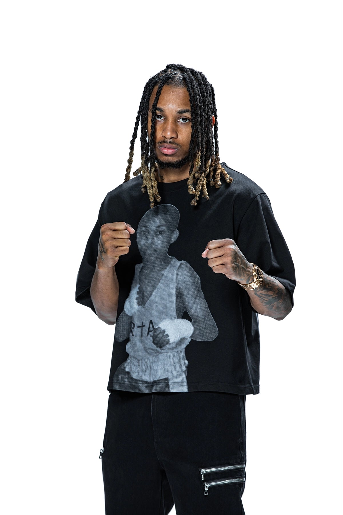 AUSTIN SHORT SLEEVE TEE | BLACK PORTRAIT