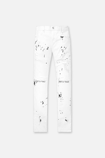 BRYANT SKINNY JEAN | WHITE RIP PAINT SPLATTER – RTA