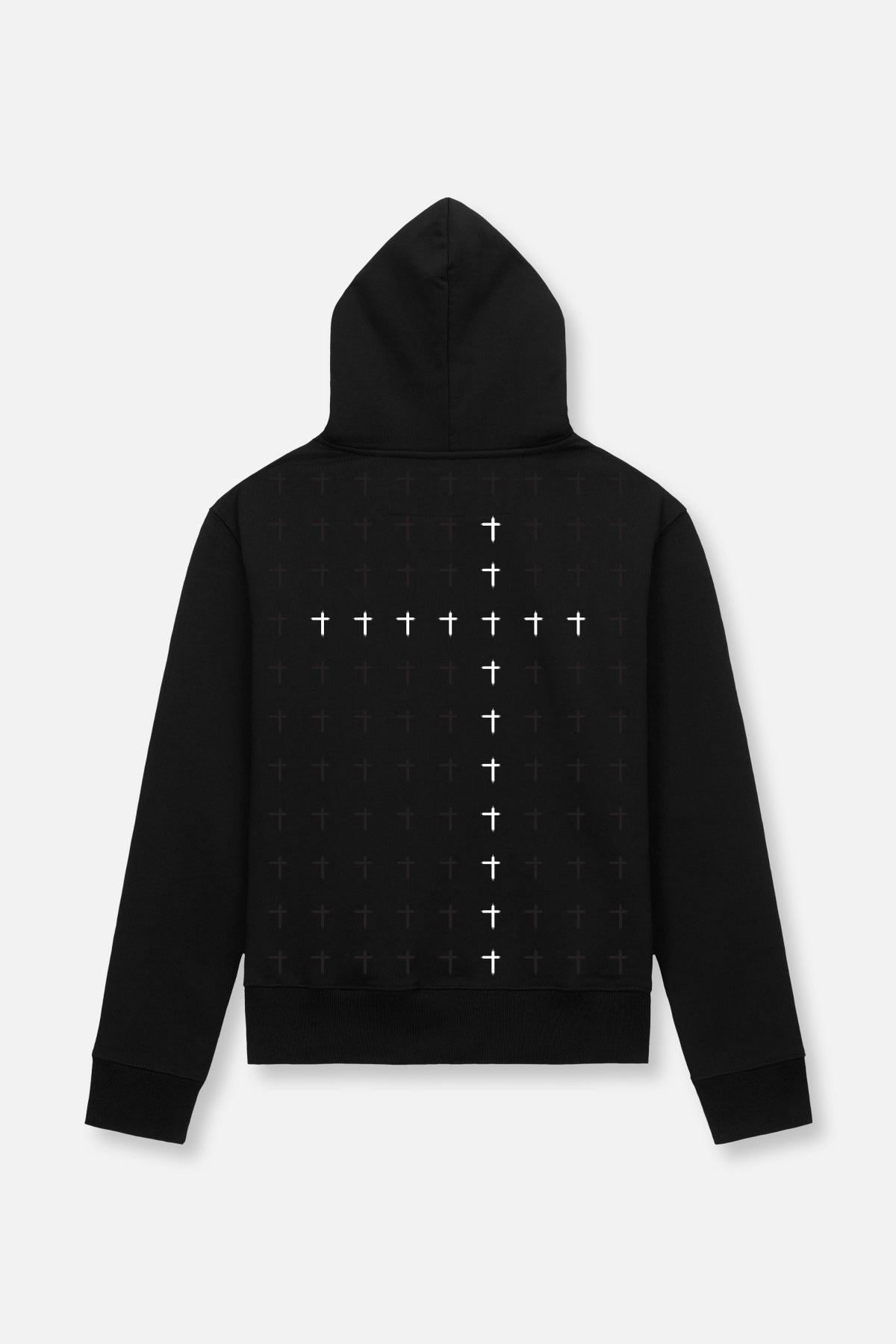 DION HOODIE | BLACK WHITE CROSS