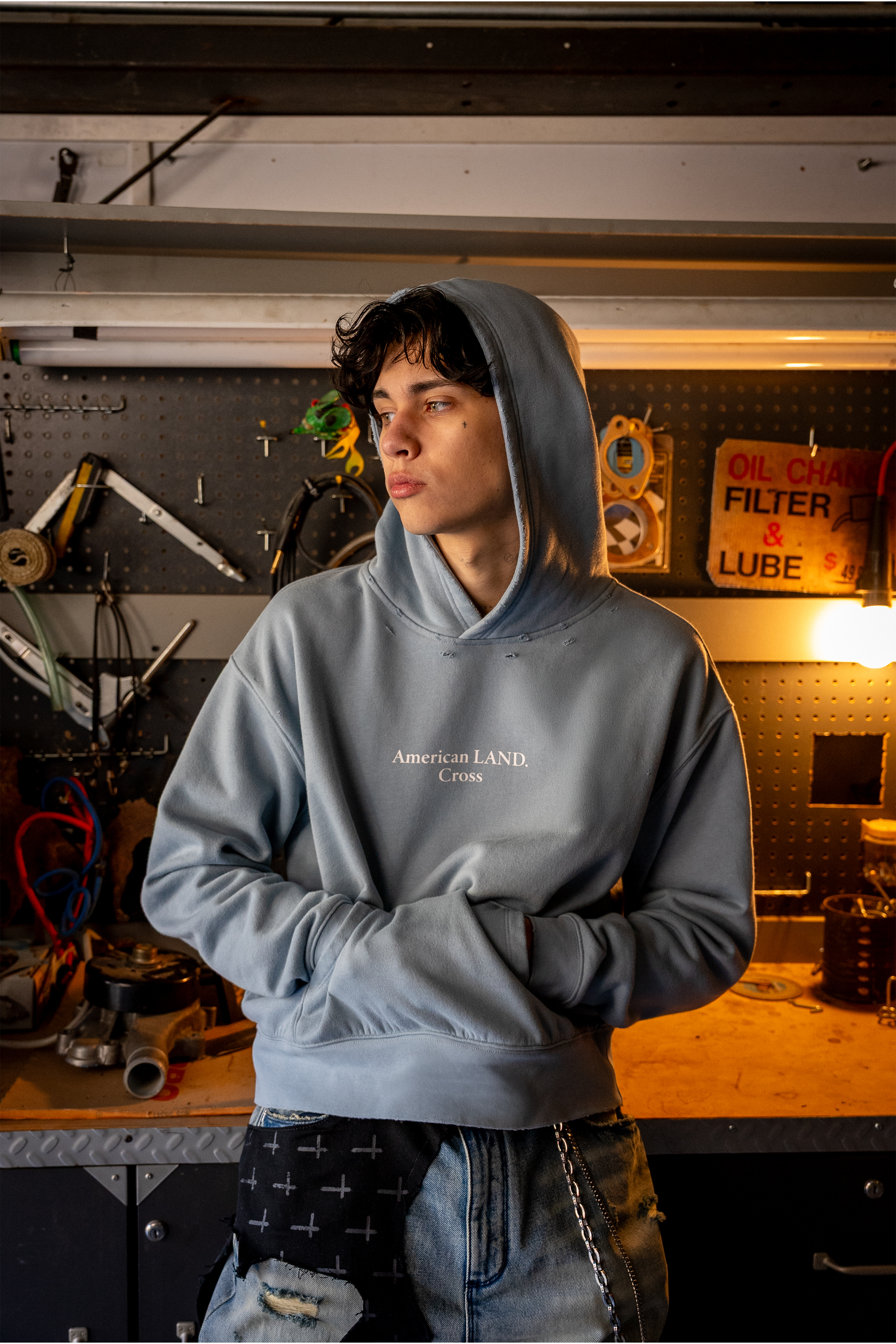 ORIEN LAYERED HOODIE | DUSTLIGHT BLUE