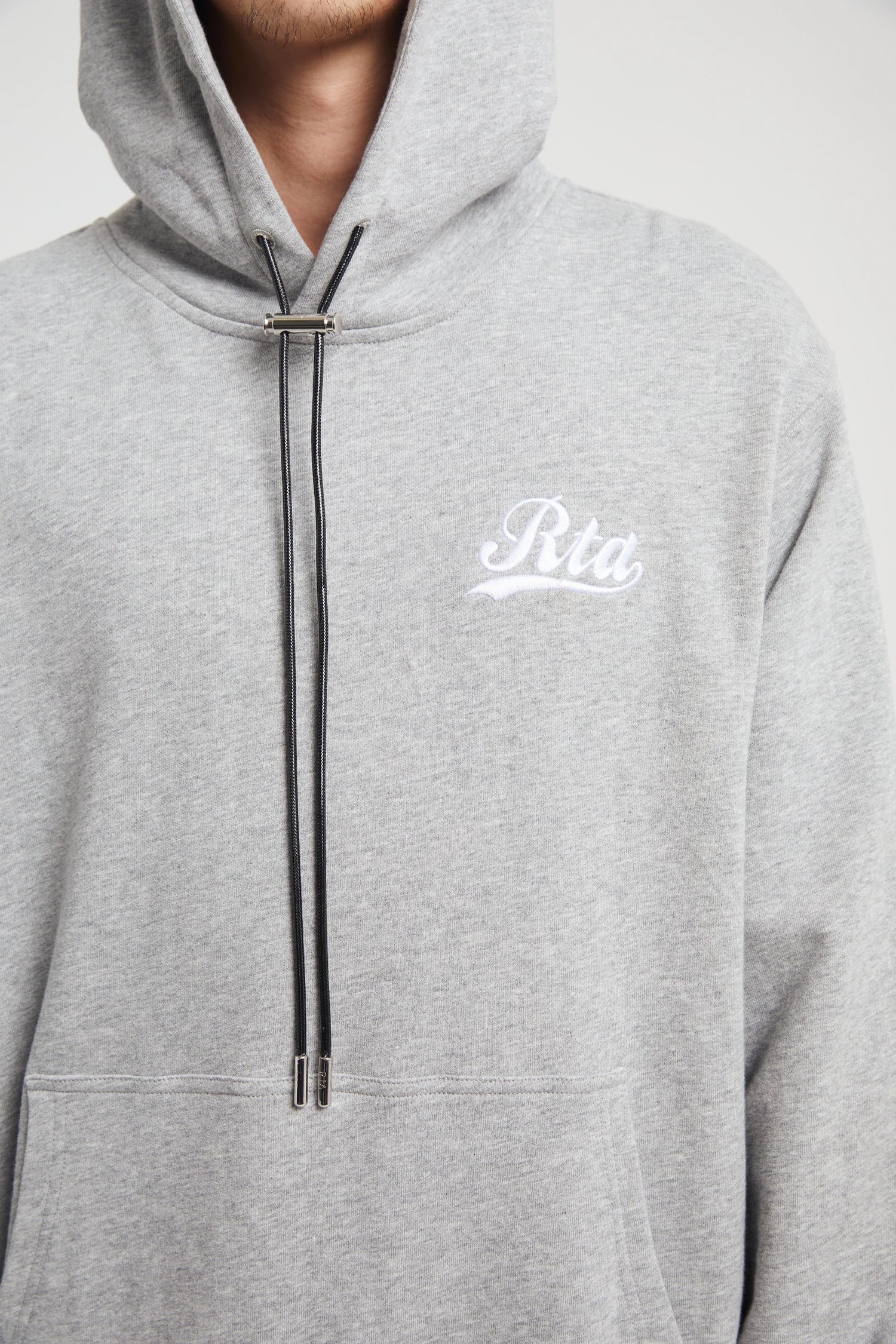 DION HOODIE | HEATHER GREY COLLEGIATE SCRIPT